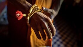 Buddhist Hands Monk in Siem Reap, Cambodia